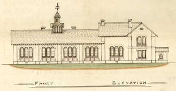 Elevation of Caddington Church of England School about 1859 [AD3865/9]